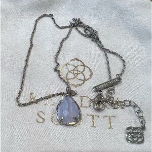 Kendra Scott, silver ice blue lace drop necklace